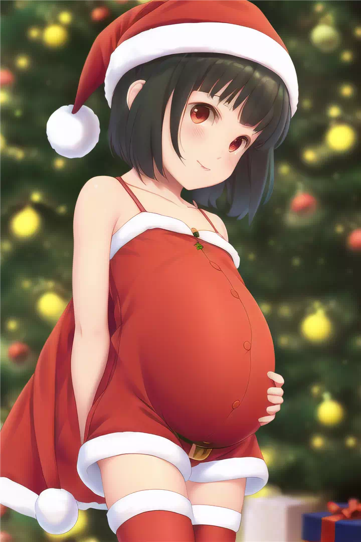 Preg loli celebrating christmas