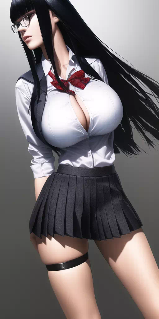 AI　黒髪ロング　13　(制服）