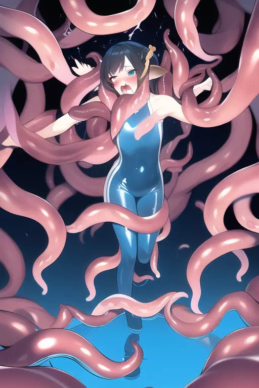 【NovelAI】Attacked by tentacles