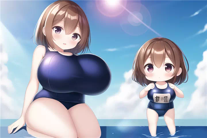 スク水ロリ爆乳⑮