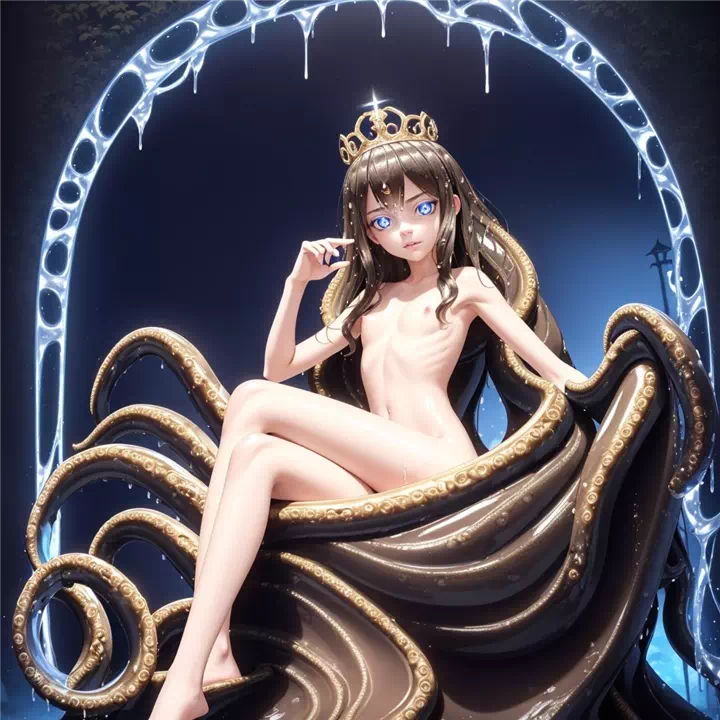 Young queen and tentacle throne