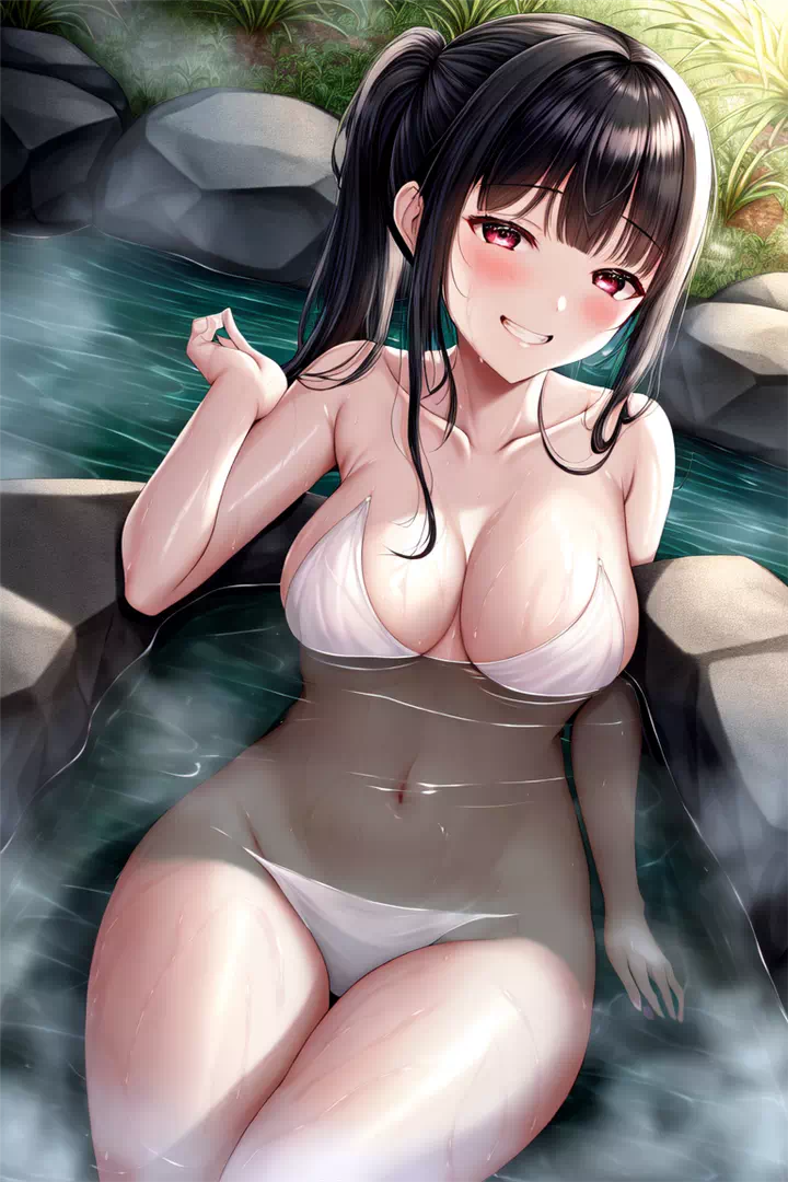 黒髪少女温泉・Onsen girl