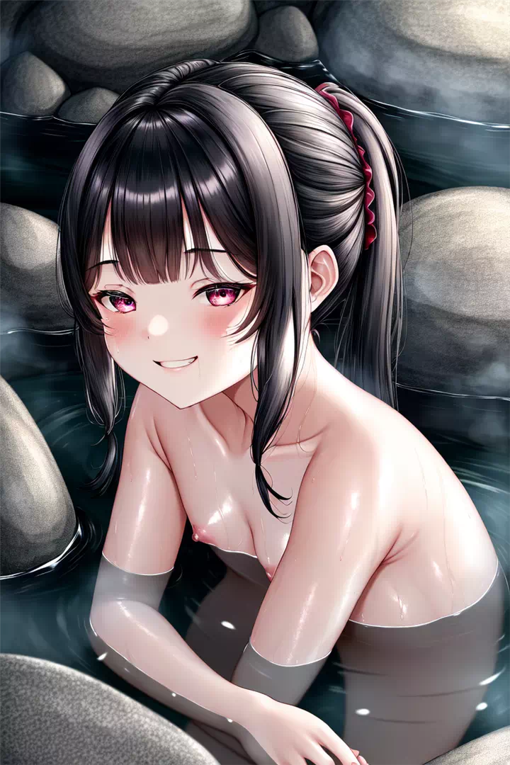 黒髪少女温泉・Onsen girl