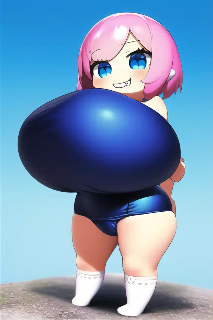 ちびキャラスク水ロリ爆乳リベンジ②