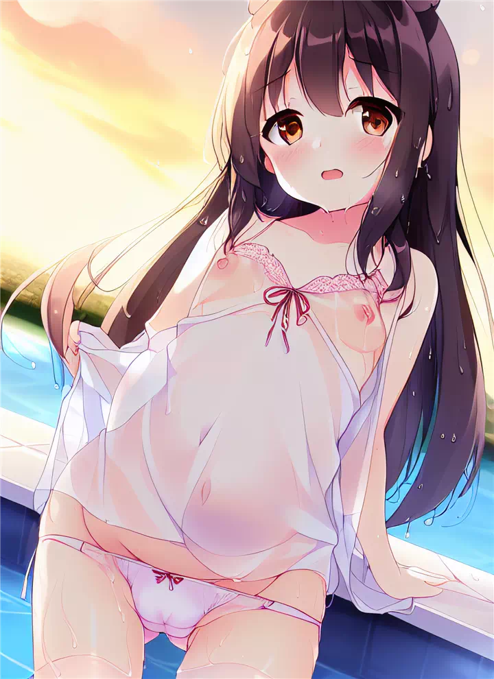 Pregnant loli wet nightgown