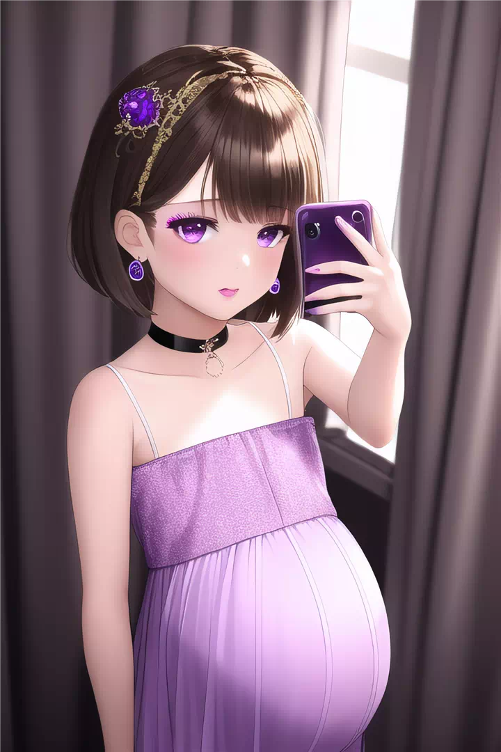 Pregnant loli taking a selfie