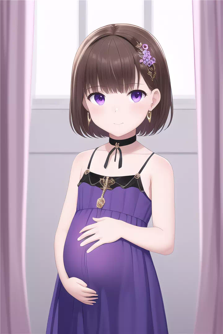 cute pregnant loli in dress