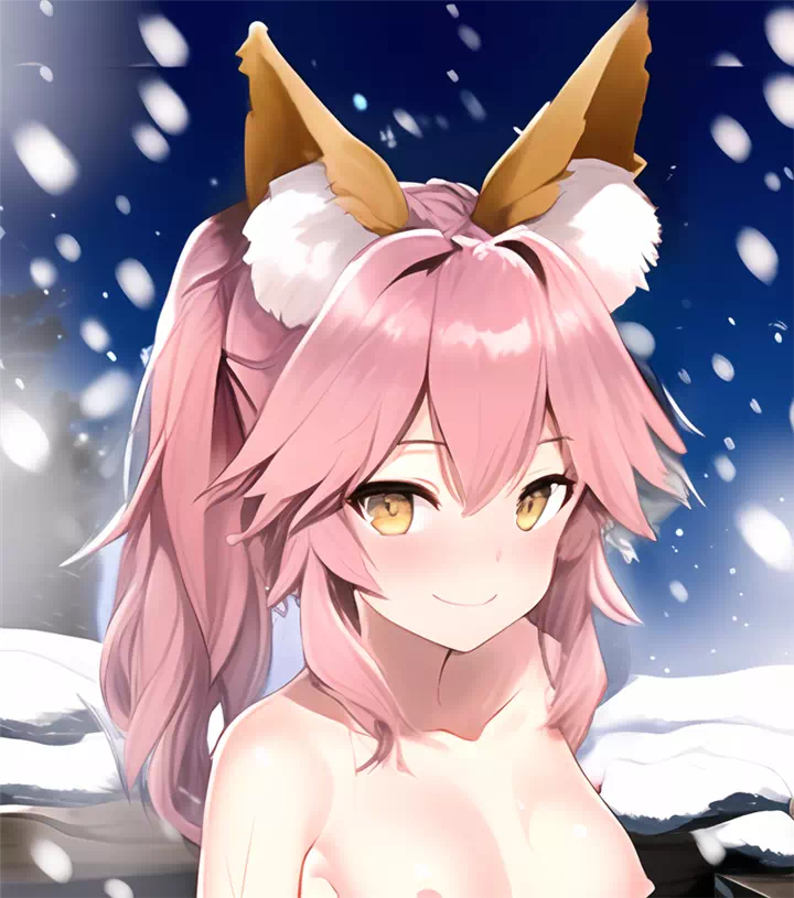 Tamamo in Snowy Onsen