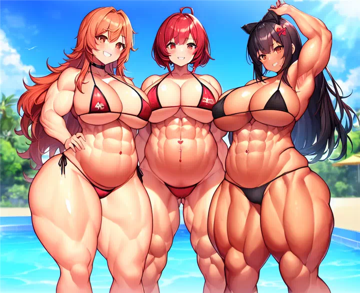 爆乳筋肉ギャルハーレム