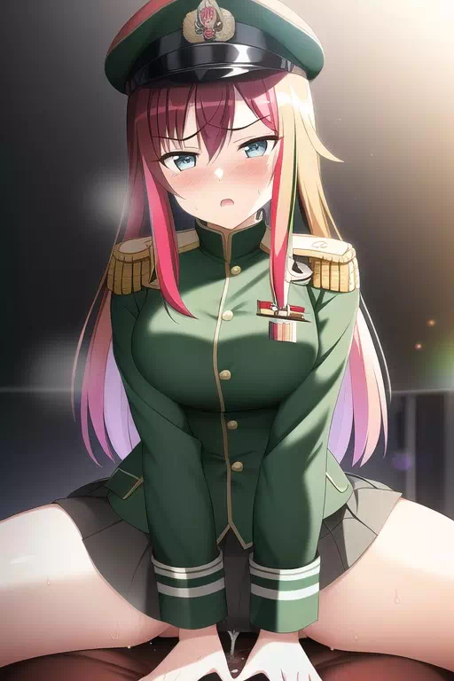 軍服騎乗位隠れ姦