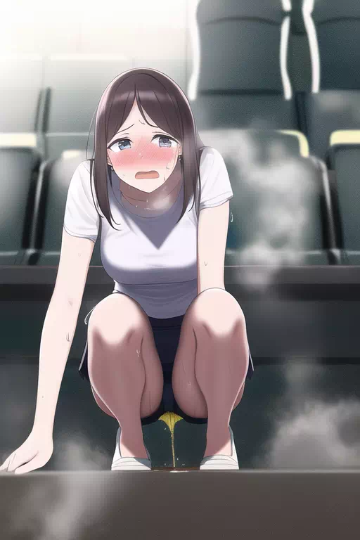 She is peeing..？ バレてないバレてない…たぶ