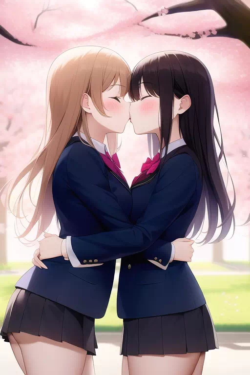 ブレザーの百合カップル