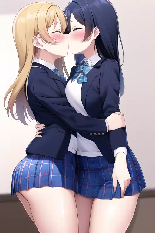 ブレザーの百合カップル