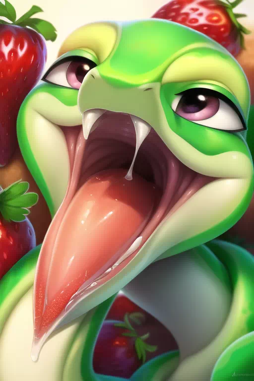 Ahegao snake sucking