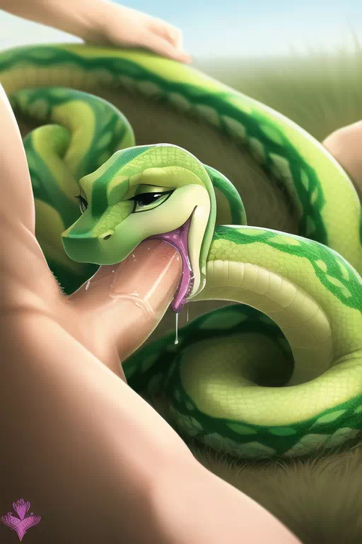 Ahegao snake sucking