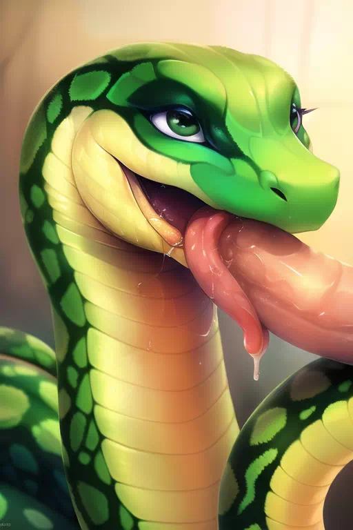 Ahegao snake sucking