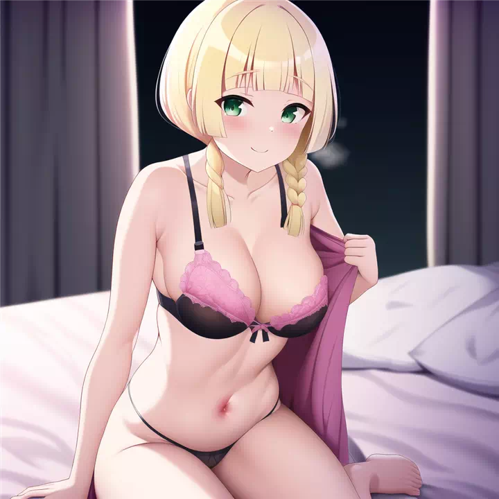 Lillie shows off her lingerie