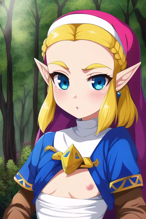 princess zelda in forest tits