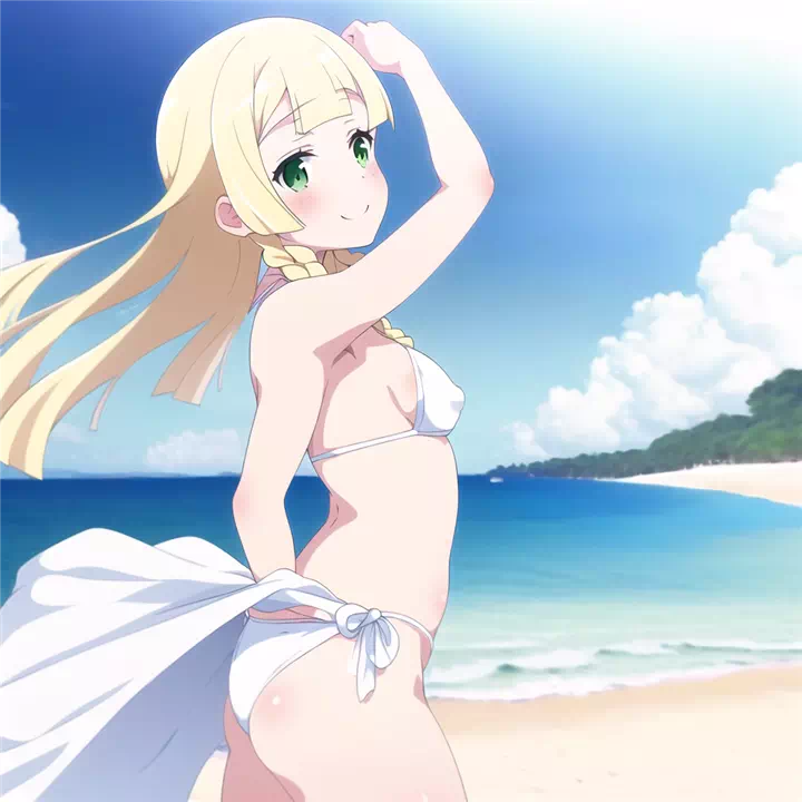 Lillie on a nudist beach