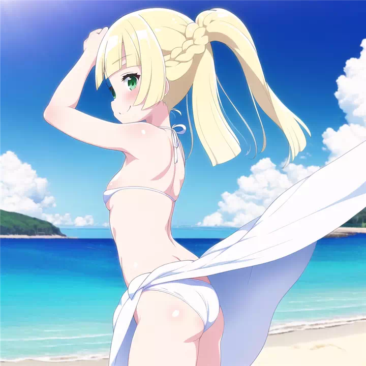 Lillie on a nudist beach