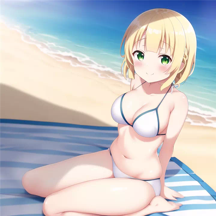 Lillie on a nudist beach