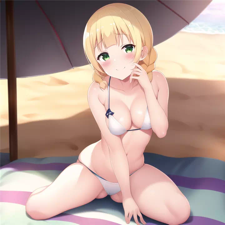 Lillie on a nudist beach
