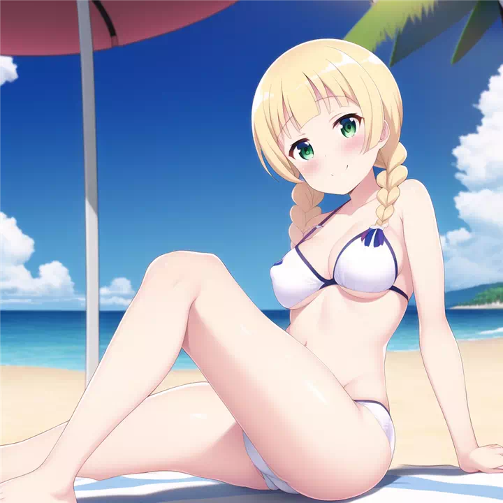 Lillie on a nudist beach