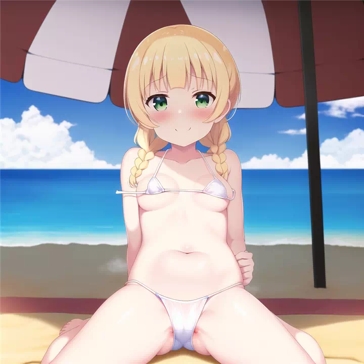 Lillie on a nudist beach