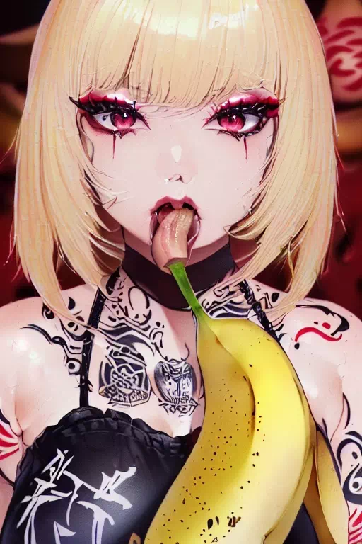 TATTOO×金髪×バナナ