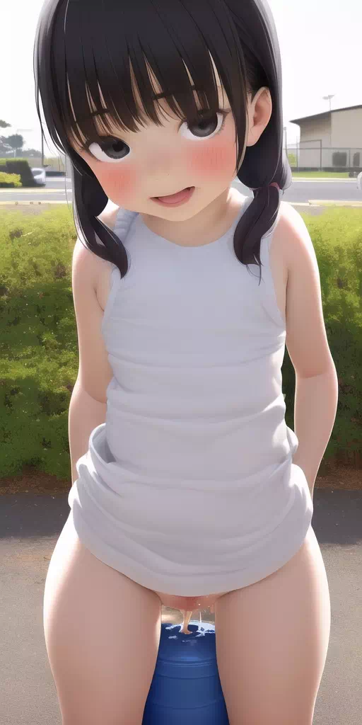 ワンピたくしあげ女の子