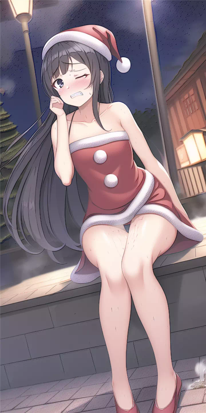 清楚系クリスマス少女のおしっこ我慢①