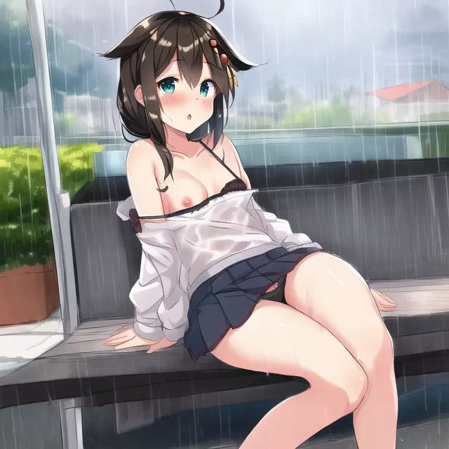 時雨と田舎で透け透け