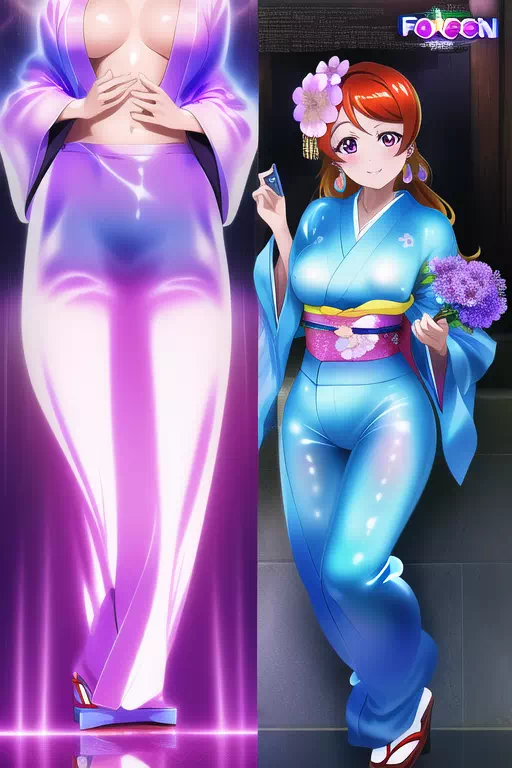 【NovelAI】Rubber kimono girl