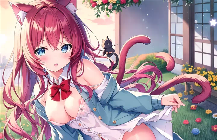 小猫娘的花?露乳挑?～                    1