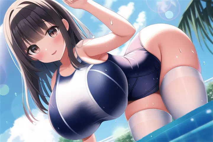 水着爆乳②(閲覧注意)