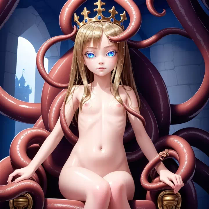 Young queen and tentacle throne