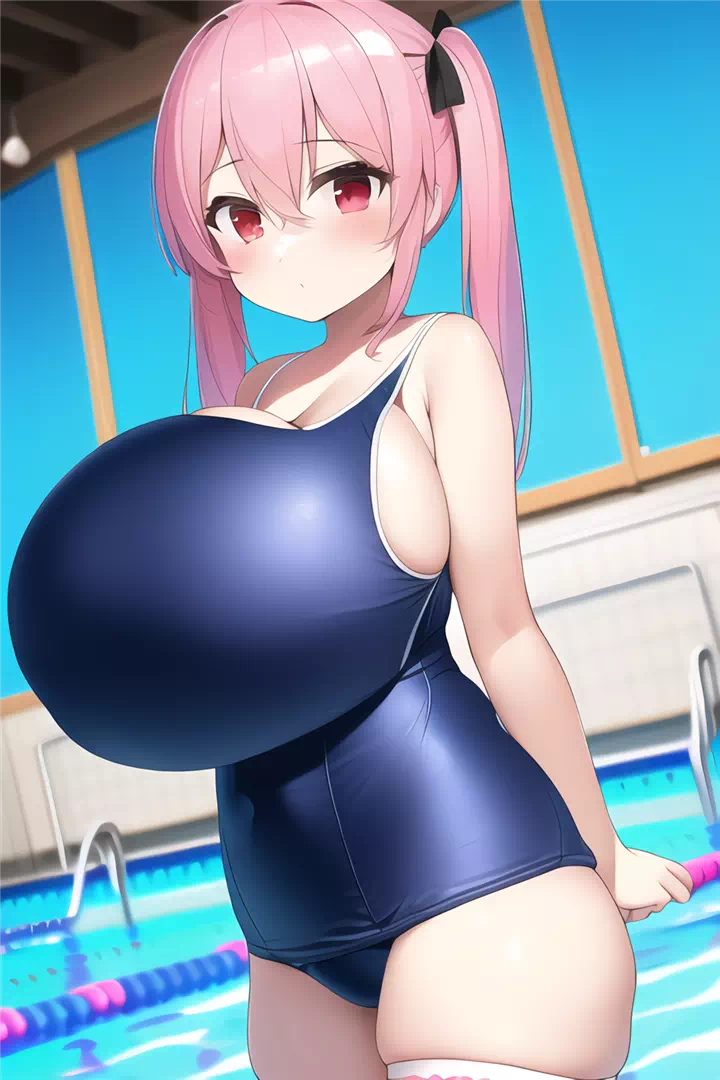 スク水ロリ爆乳看板娘(妹)裏