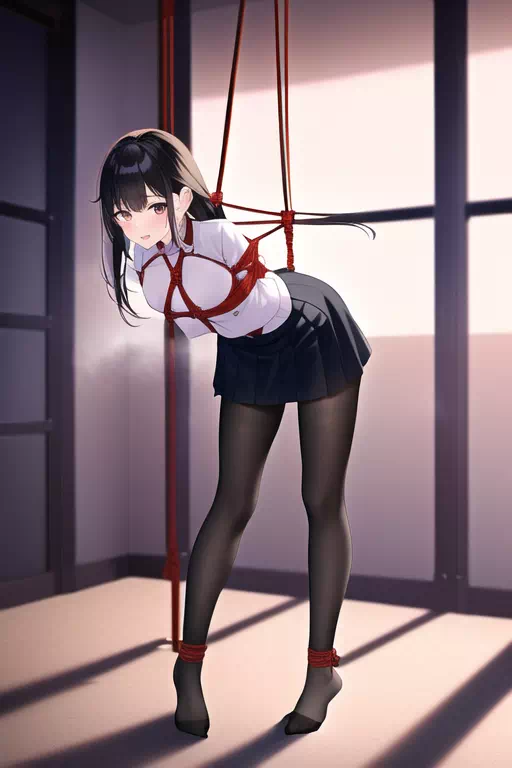 AI suspension bondage girl