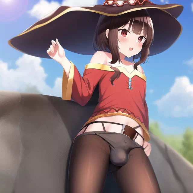 Femboy Megumin Upskirts