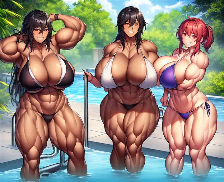 爆乳筋肉ギャルハーレム