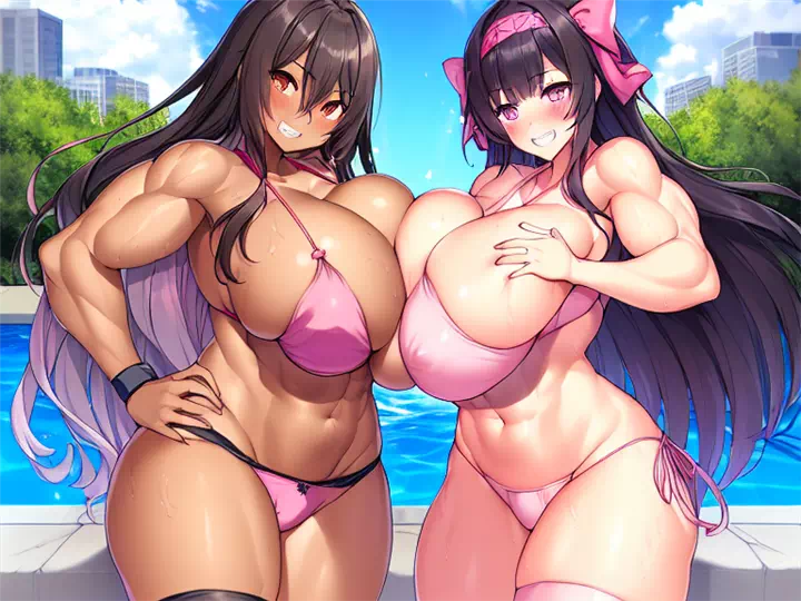 爆乳筋肉ギャルハーレム