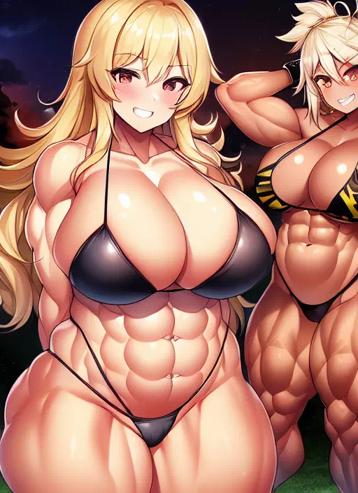 爆乳筋肉ギャルハーレム