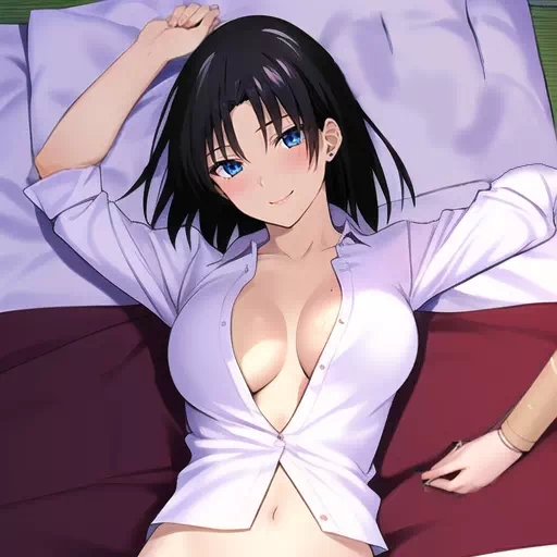 Shiki on Bed with Prosthetic Off