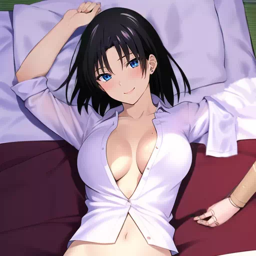 Shiki on Bed with Prosthetic Off