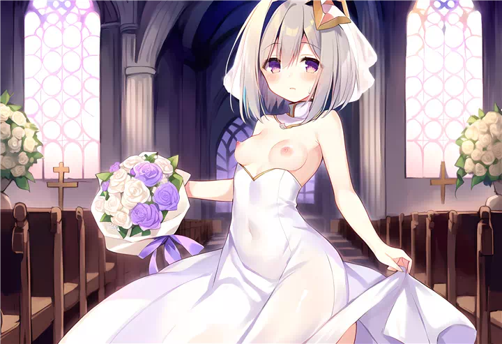 Kanata in a wedding dress iscute